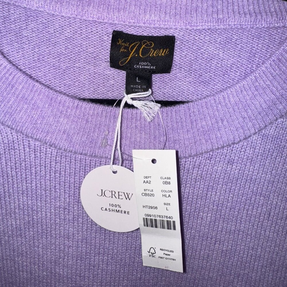 J. Crew 100% Cashmere Crewneck Sweater NWT in Lavender - Picture 3 of 5